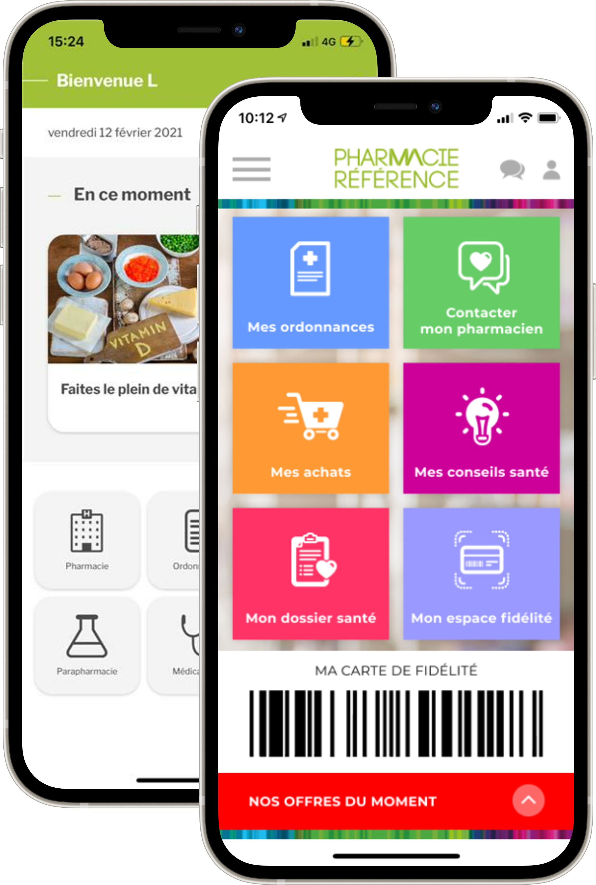 Screenshots applications santé